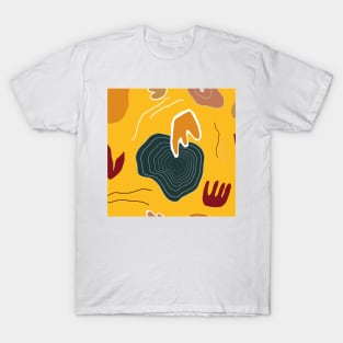 Abstract Autumn Shapes Yellow T-Shirt